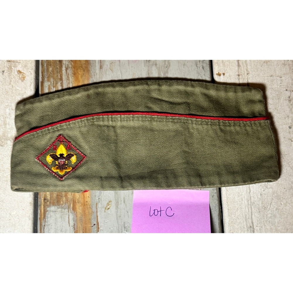 Vintage Boy Scouts of America BSA Garrison Cap Red Piping 60s Size 6 3/4-6 7/8